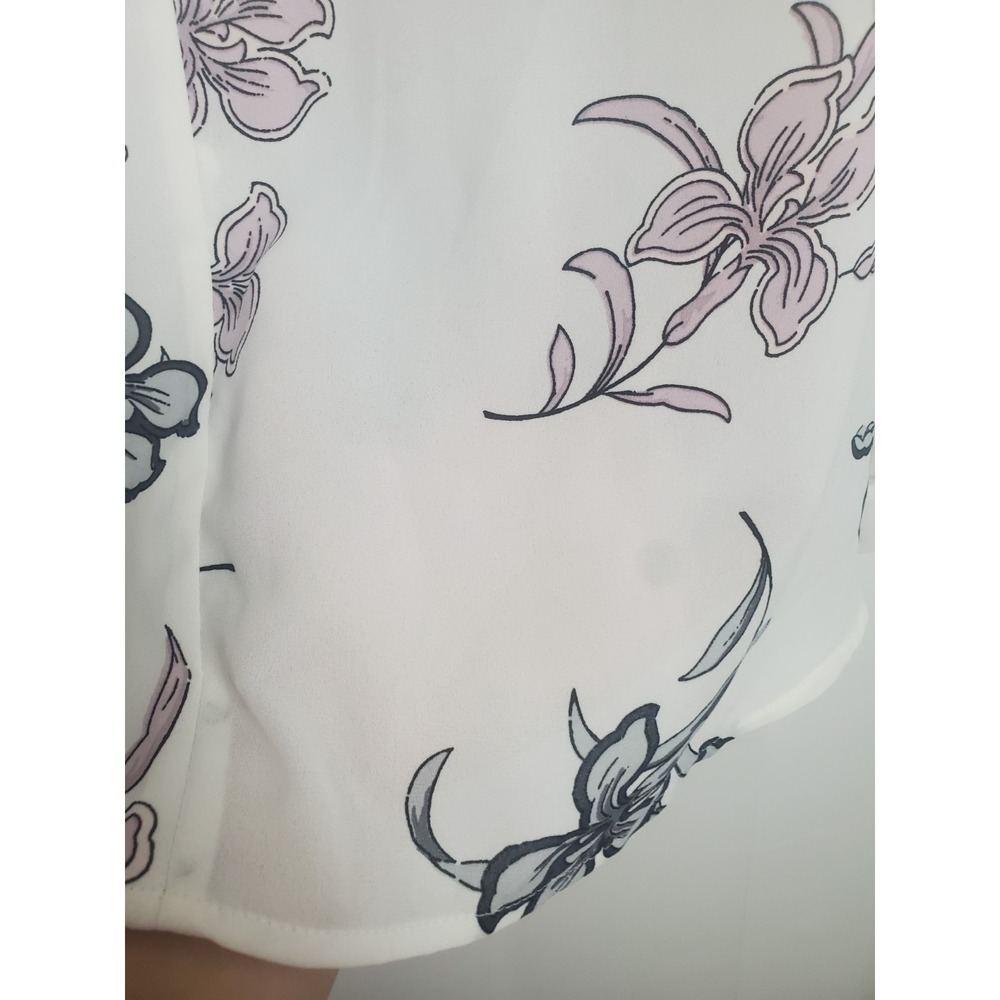 Ann Taylor Factori Siz XL Womens Floral Long Sleeve Lightweight Flowy Top Blouse - Picture 7 of 10